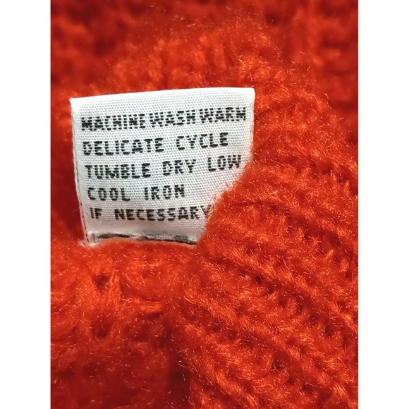 Vintage Sostanza Sweater Womens Size M Pumpkin Orange Pullover NOS Oversized 80s - Picture 10 of 11